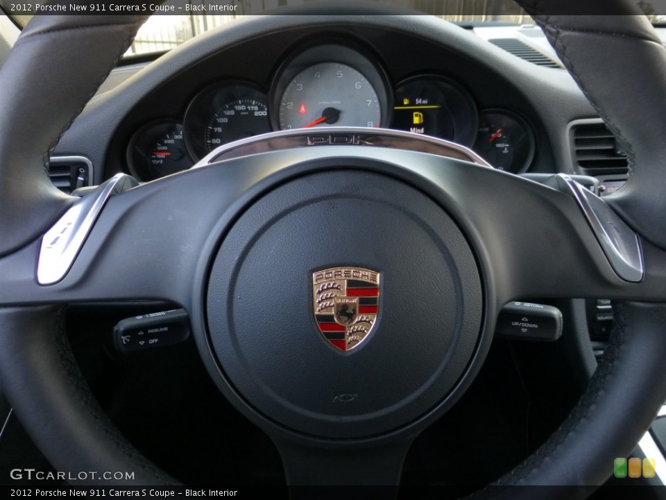 Black Interior Steering Wheel for the 2012 Porsche New 911 Carrera S Coupe #78149397