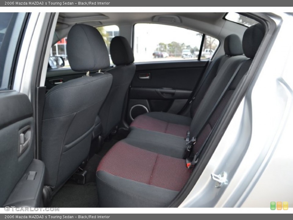 Black/Red Interior Rear Seat for the 2006 Mazda MAZDA3 s Touring Sedan #78149489