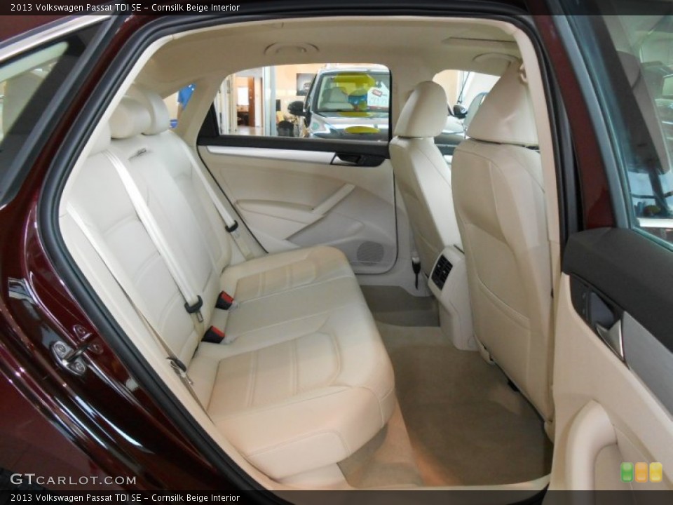 Cornsilk Beige Interior Rear Seat for the 2013 Volkswagen Passat TDI SE #78153297