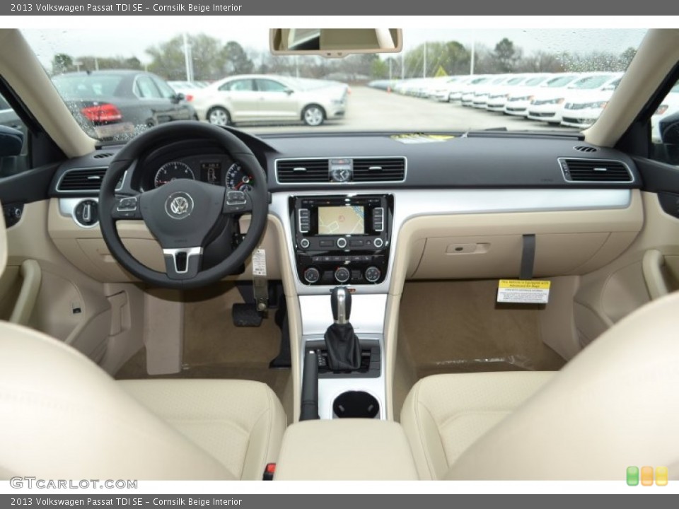 Cornsilk Beige Interior Dashboard for the 2013 Volkswagen Passat TDI SE #78154992
