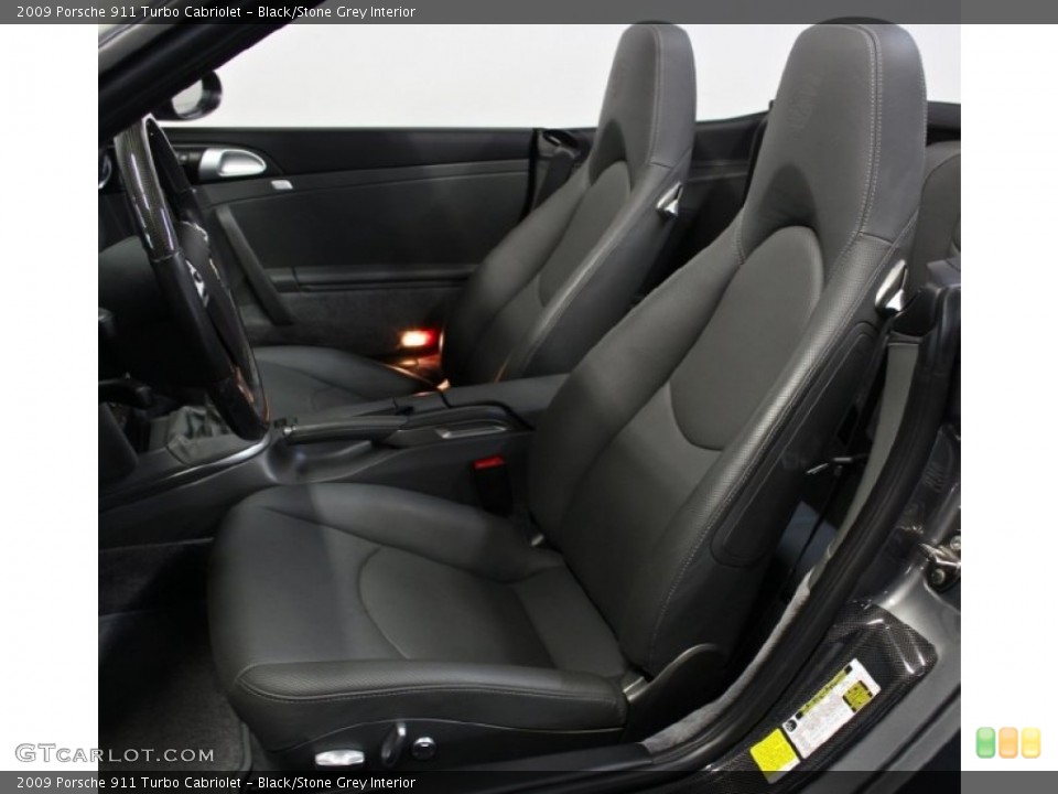 Black/Stone Grey Interior Front Seat for the 2009 Porsche 911 Turbo Cabriolet #78155841