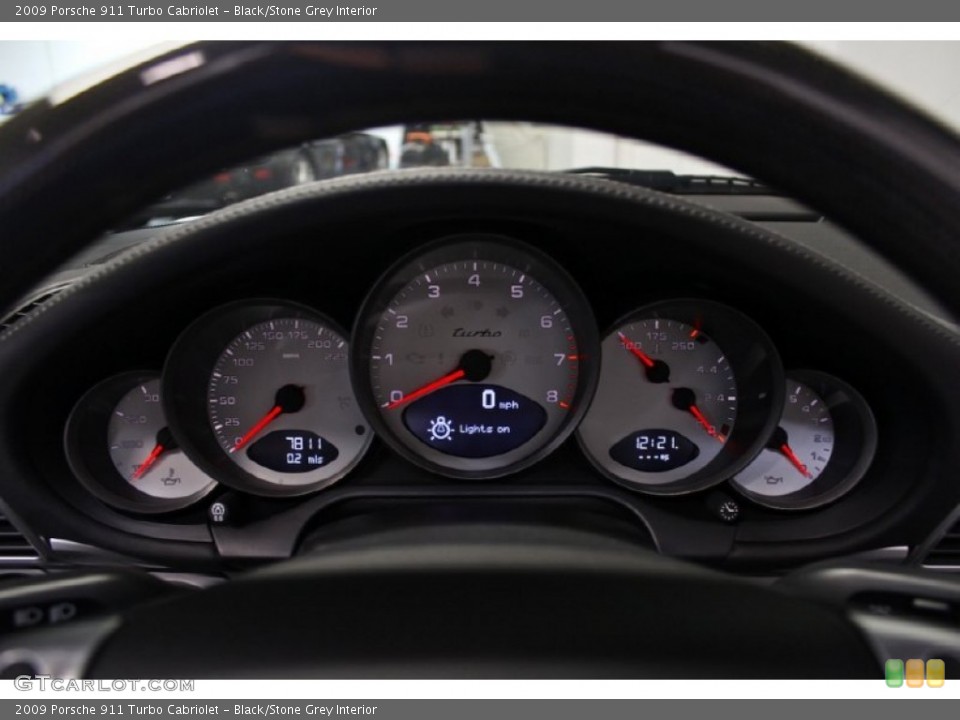 Black/Stone Grey Interior Gauges for the 2009 Porsche 911 Turbo Cabriolet #78156006