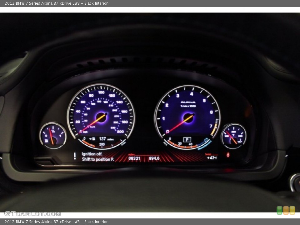 Black Interior Gauges for the 2012 BMW 7 Series Alpina B7 xDrive LWB #78157125