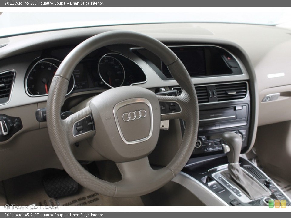 Linen Beige Interior Steering Wheel for the 2011 Audi A5 2.0T quattro Coupe #78158418