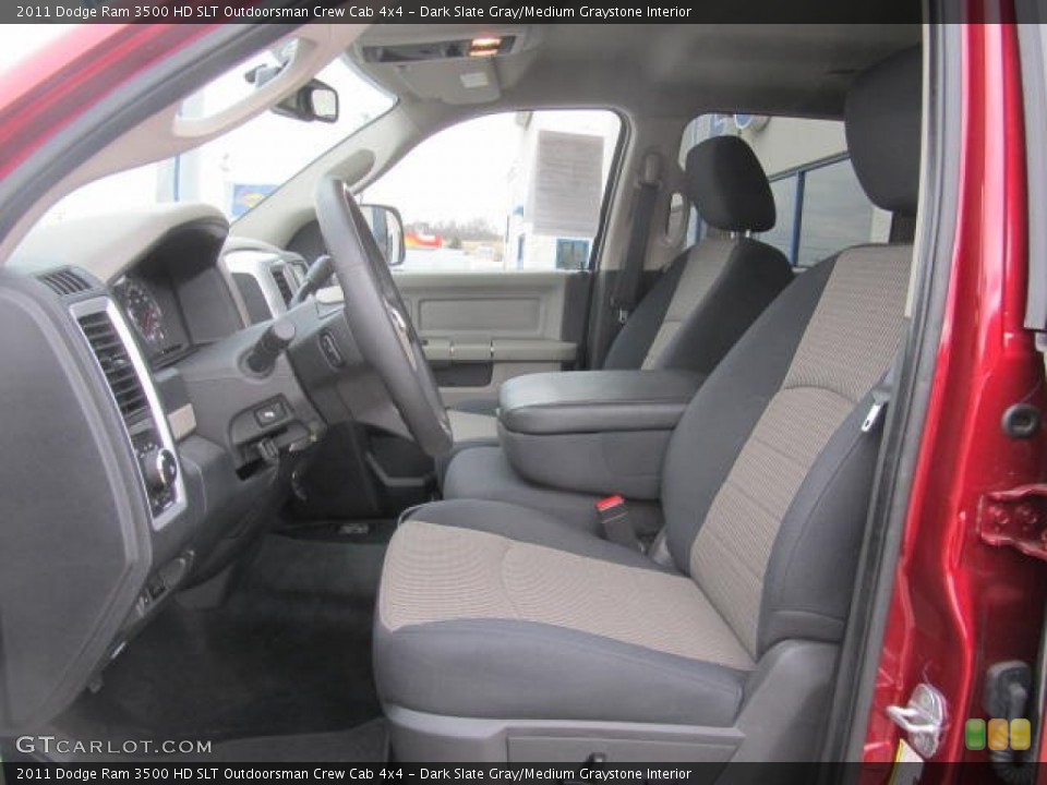 Dark Slate Gray/Medium Graystone Interior Front Seat for the 2011 Dodge Ram 3500 HD SLT Outdoorsman Crew Cab 4x4 #78161684