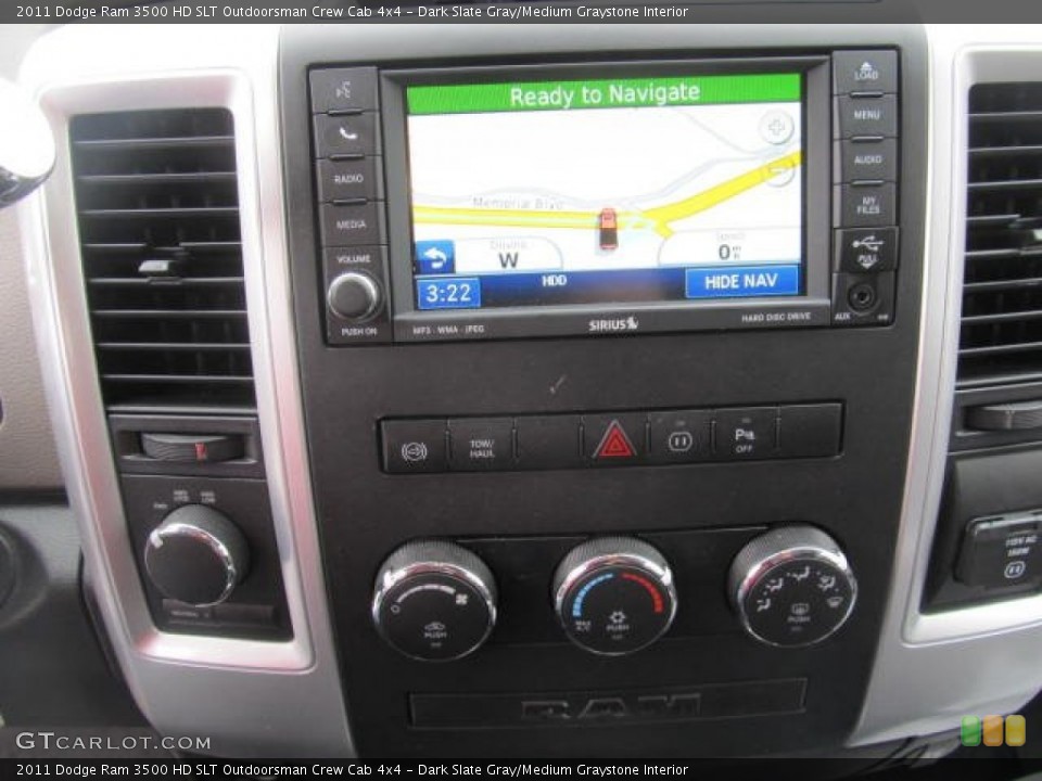 Dark Slate Gray/Medium Graystone Interior Controls for the 2011 Dodge Ram 3500 HD SLT Outdoorsman Crew Cab 4x4 #78161733