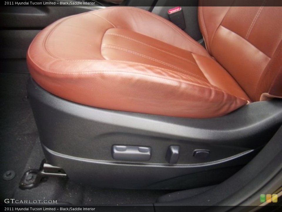 Black/Saddle Interior Front Seat for the 2011 Hyundai Tucson Limited #78166653