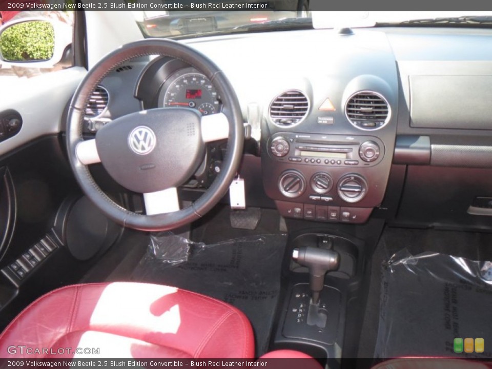 Blush Red Leather Interior Dashboard for the 2009 Volkswagen New Beetle 2.5 Blush Edition Convertible #78166696