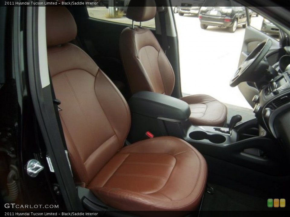 Black/Saddle Interior Front Seat for the 2011 Hyundai Tucson Limited #78166897