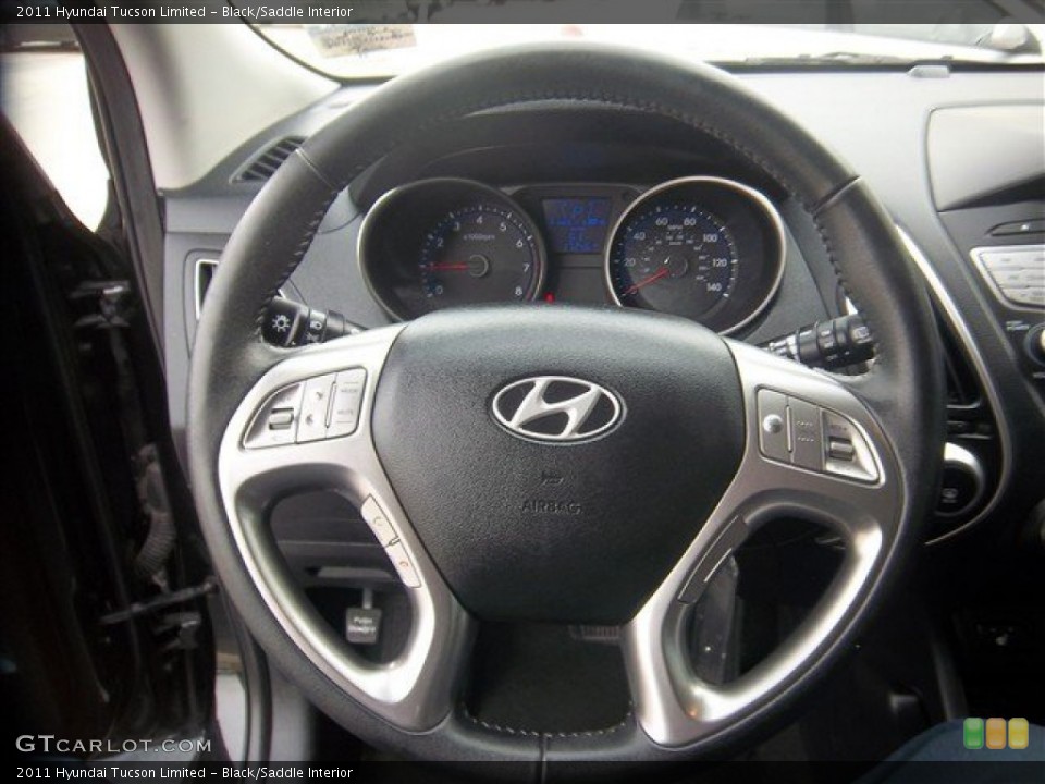 Black/Saddle Interior Steering Wheel for the 2011 Hyundai Tucson Limited #78166944
