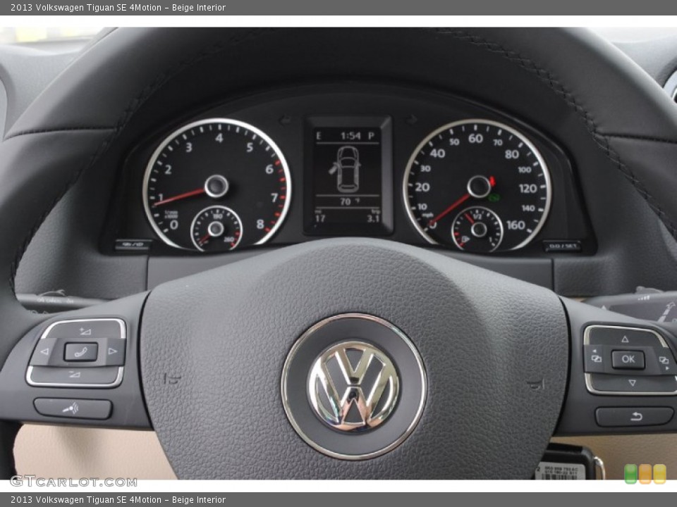 Beige Interior Steering Wheel for the 2013 Volkswagen Tiguan SE 4Motion #78169443