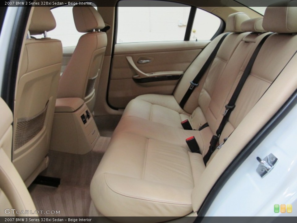 Beige Interior Rear Seat for the 2007 BMW 3 Series 328xi Sedan #78173928