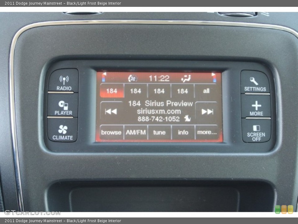 Black/Light Frost Beige Interior Controls for the 2011 Dodge Journey Mainstreet #78174388