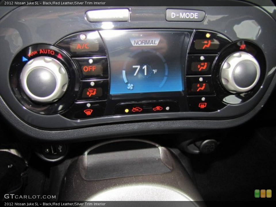 Black/Red Leather/Silver Trim Interior Controls for the 2012 Nissan Juke SL #78177960
