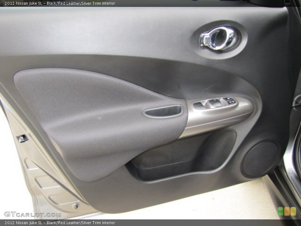 Black/Red Leather/Silver Trim Interior Door Panel for the 2012 Nissan Juke SL #78178152