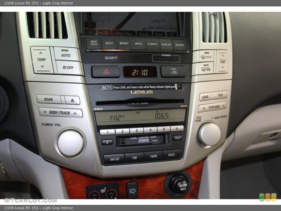 Light Gray Interior Controls for the 2008 Lexus RX 350 #78179841
