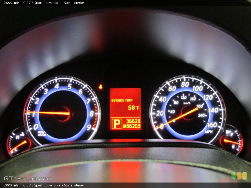 Stone Interior Gauges for the 2009 Infiniti G 37 S Sport Convertible #78181890