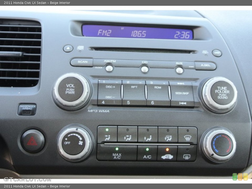 Beige Interior Controls for the 2011 Honda Civic LX Sedan #78184176