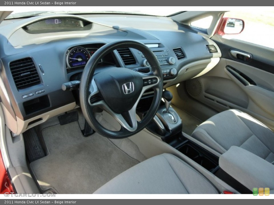 Beige Interior Prime Interior for the 2011 Honda Civic LX Sedan #78184355