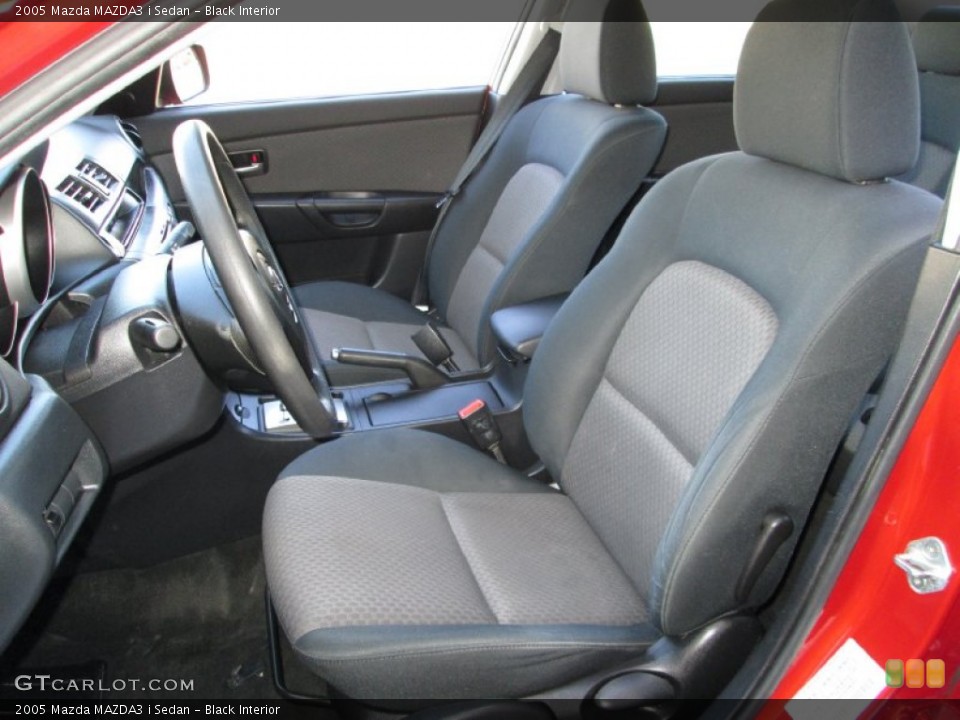 Black Interior Front Seat for the 2005 Mazda MAZDA3 i Sedan #78188862