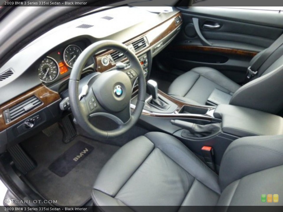 Black Interior Prime Interior for the 2009 BMW 3 Series 335xi Sedan #78189090
