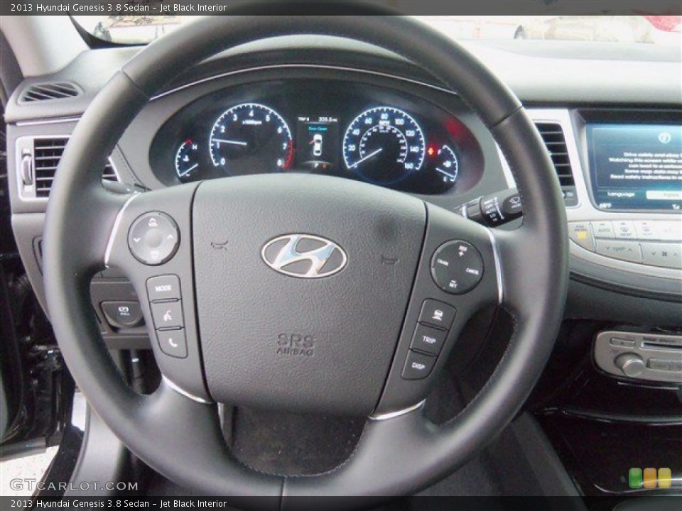 Jet Black Interior Steering Wheel for the 2013 Hyundai Genesis 3.8 Sedan #78189351