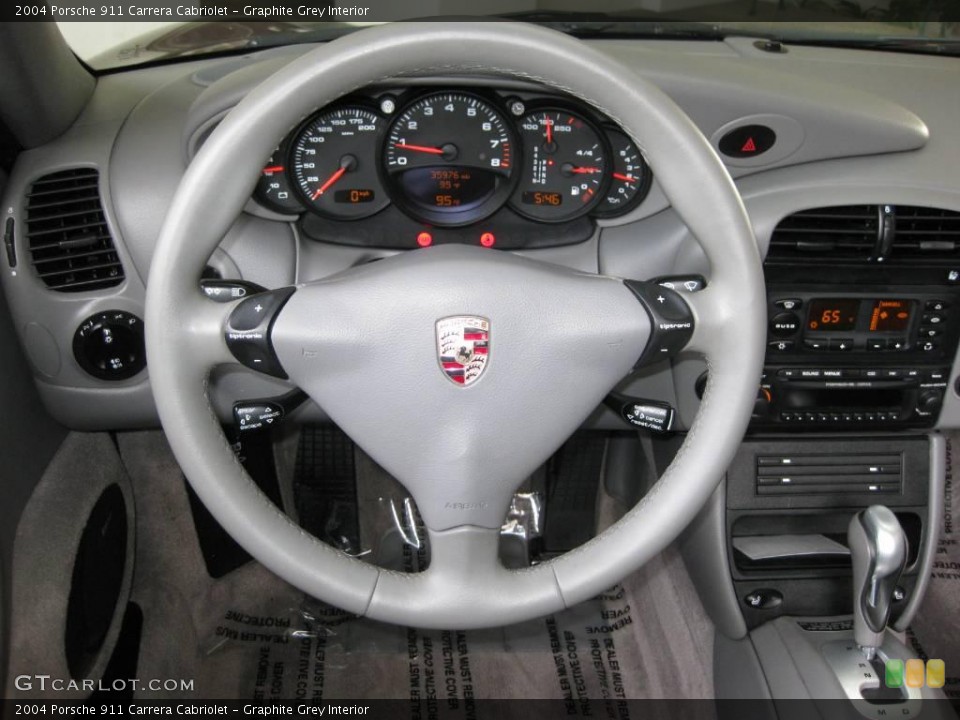Graphite Grey Interior Steering Wheel for the 2004 Porsche 911 Carrera Cabriolet #7819016
