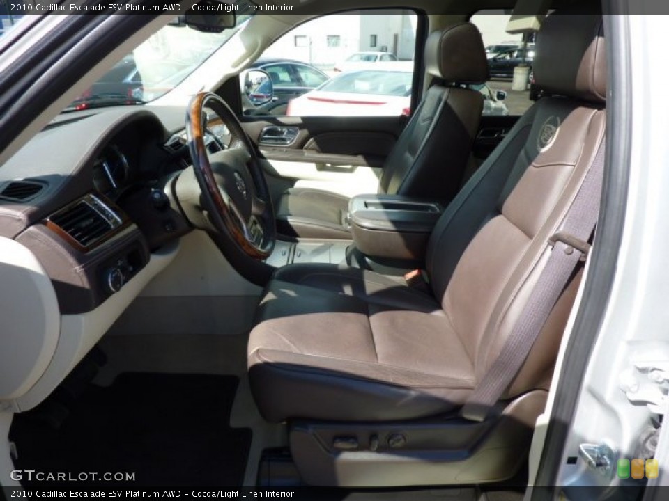 Cocoa/Light Linen Interior Front Seat for the 2010 Cadillac Escalade ESV Platinum AWD #78190898