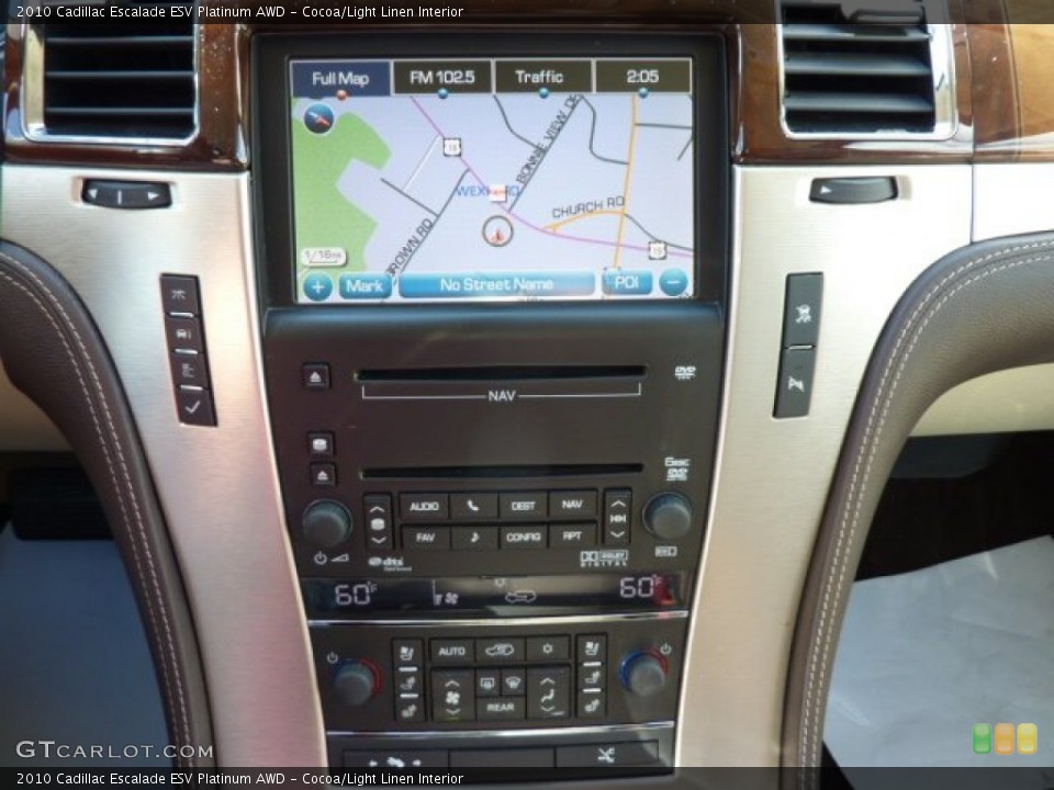 Cocoa/Light Linen Interior Controls for the 2010 Cadillac Escalade ESV Platinum AWD #78190983
