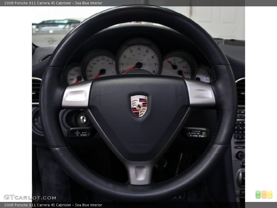 Sea Blue Interior Steering Wheel for the 2008 Porsche 911 Carrera 4S Cabriolet #78192708