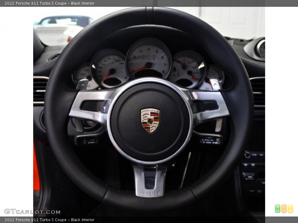 Black Interior Steering Wheel for the 2012 Porsche 911 Turbo S Coupe #78193575