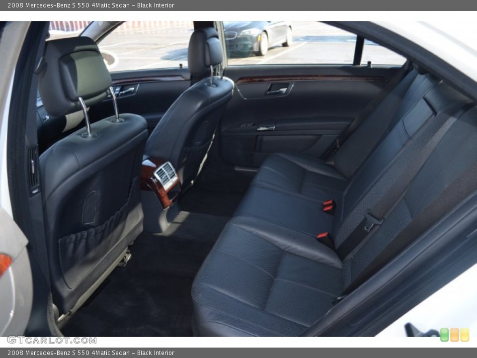 Black Interior Rear Seat for the 2008 Mercedes-Benz S 550 4Matic Sedan #78193779