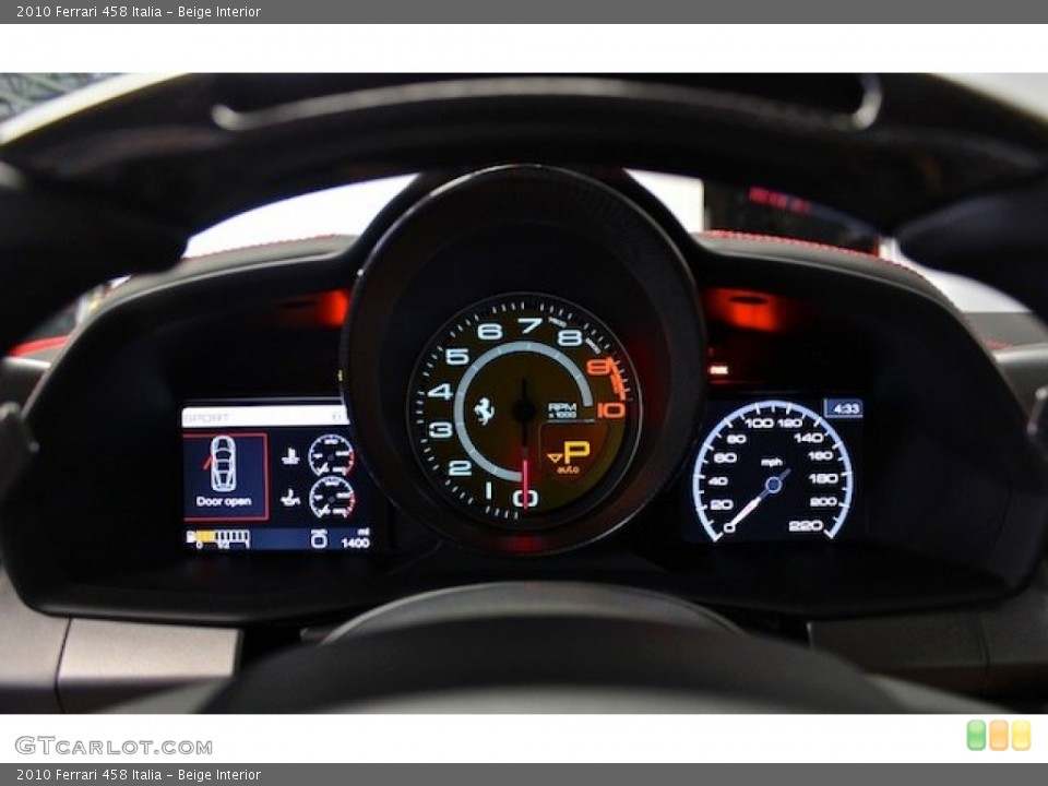 Beige Interior Gauges for the 2010 Ferrari 458 Italia #78194511