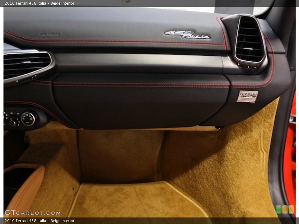 Beige Interior Dashboard for the 2010 Ferrari 458 Italia #78194585