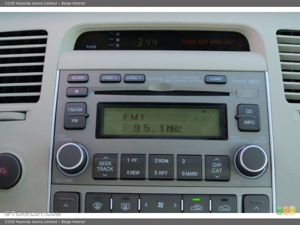 Beige Interior Audio System for the 2008 Hyundai Azera Limited #78202842