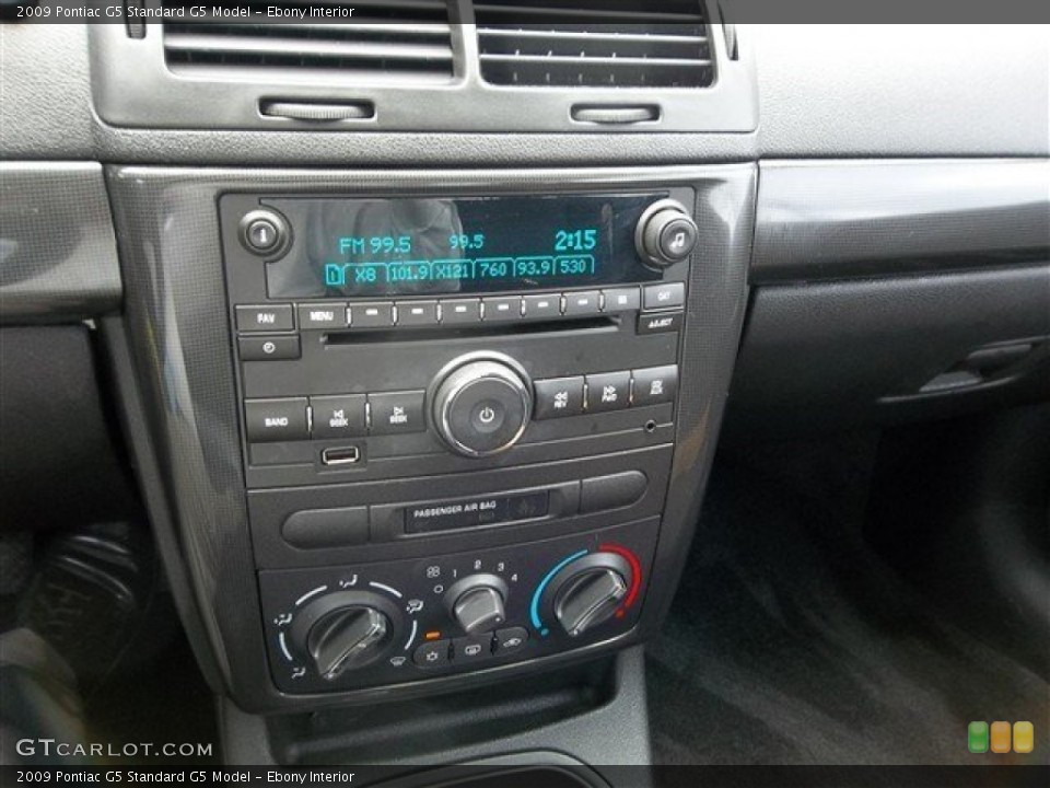 Ebony Interior Controls for the 2009 Pontiac G5  #78204471
