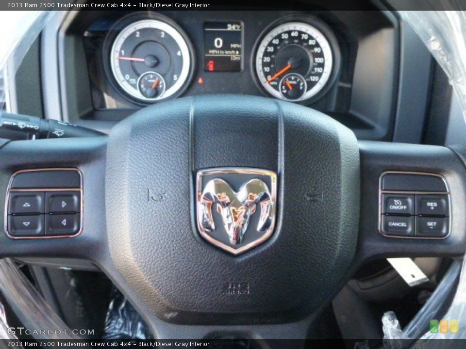 Black/Diesel Gray Interior Steering Wheel for the 2013 Ram 2500 Tradesman Crew Cab 4x4 #78206091