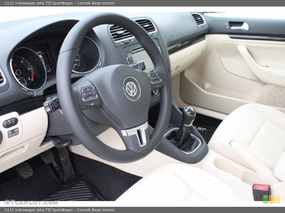 Cornsilk Beige Interior Dashboard for the 2013 Volkswagen Jetta TDI SportWagen #78209445