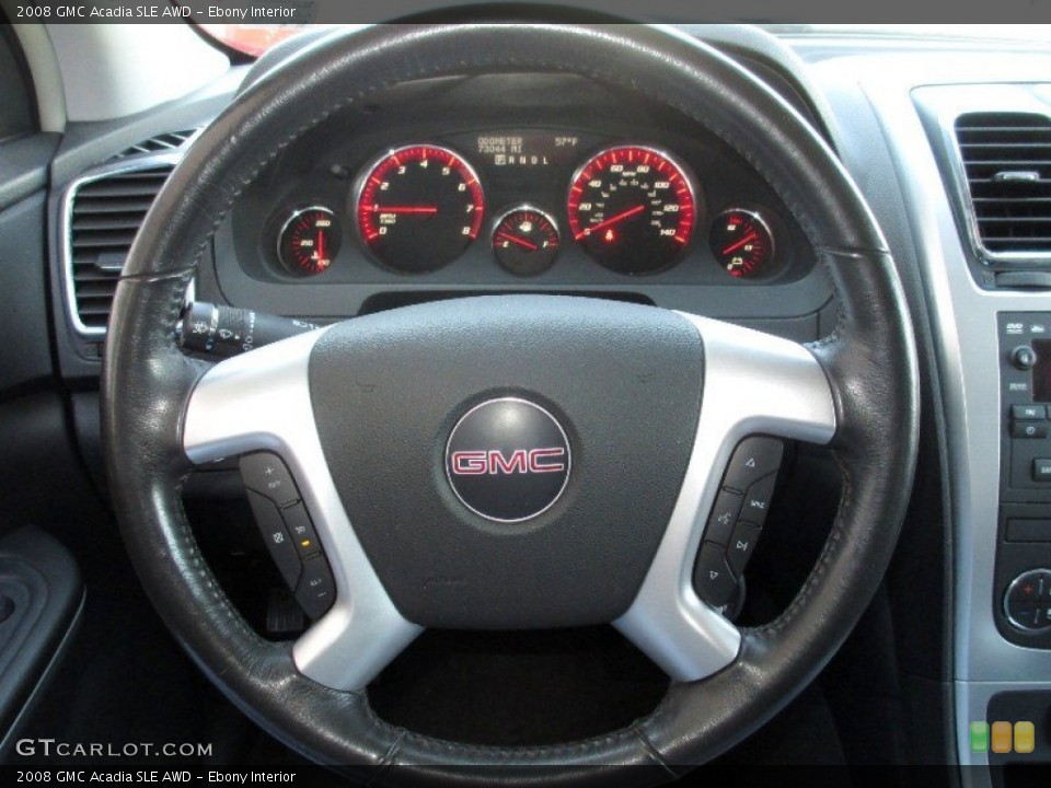 Ebony Interior Steering Wheel for the 2008 GMC Acadia SLE AWD #78210312
