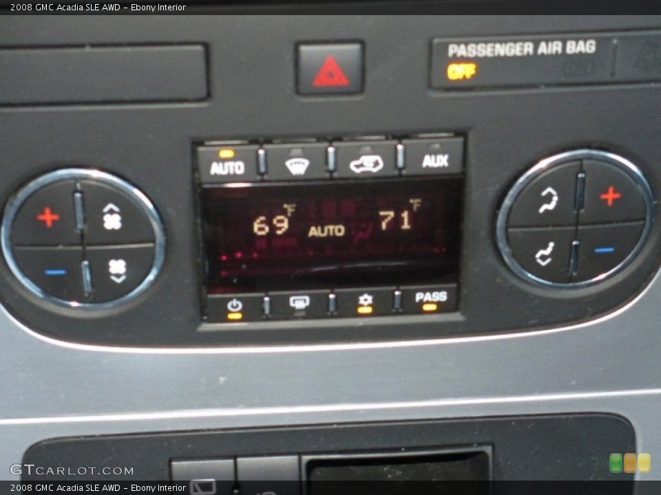Ebony Interior Controls for the 2008 GMC Acadia SLE AWD #78210331