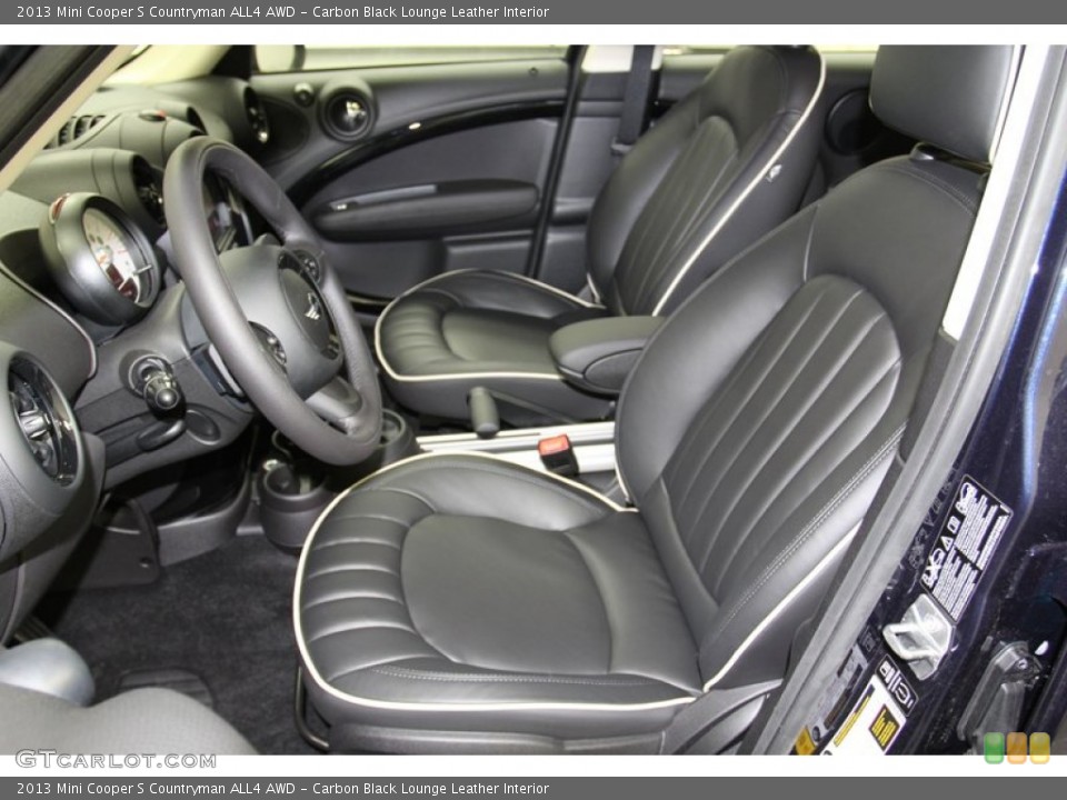 Carbon Black Lounge Leather Interior Front Seat for the 2013 Mini Cooper S Countryman ALL4 AWD #78214561