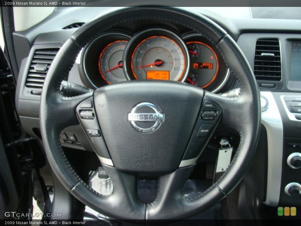 Black Interior Steering Wheel for the 2009 Nissan Murano SL AWD #78214774