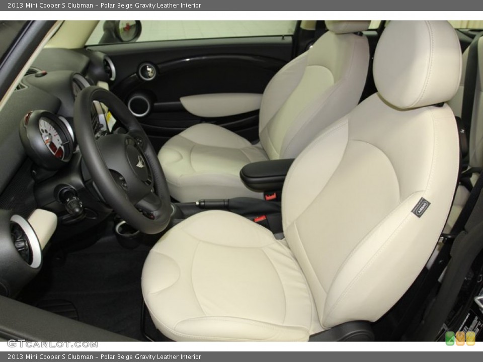 Polar Beige Gravity Leather Interior Front Seat for the 2013 Mini Cooper S Clubman #78218702