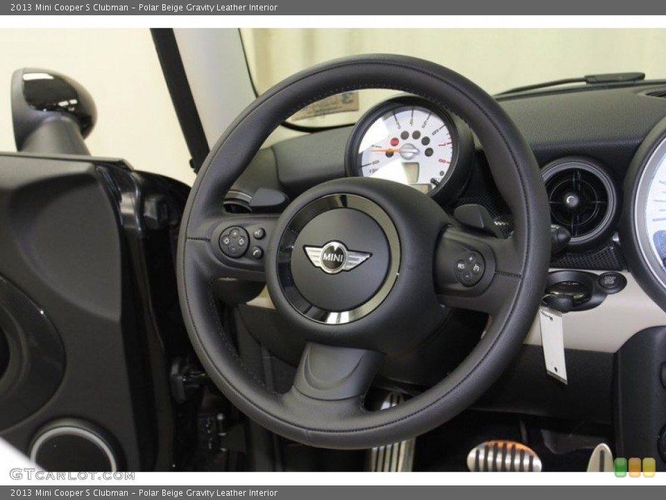 Polar Beige Gravity Leather Interior Steering Wheel for the 2013 Mini Cooper S Clubman #78219096