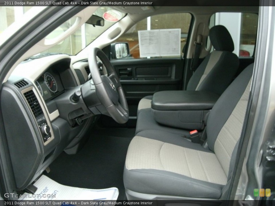 Dark Slate Gray/Medium Graystone Interior Front Seat for the 2011 Dodge Ram 1500 SLT Quad Cab 4x4 #78220173