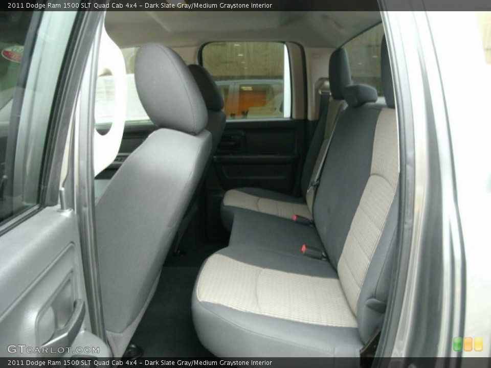 Dark Slate Gray/Medium Graystone Interior Rear Seat for the 2011 Dodge Ram 1500 SLT Quad Cab 4x4 #78220178