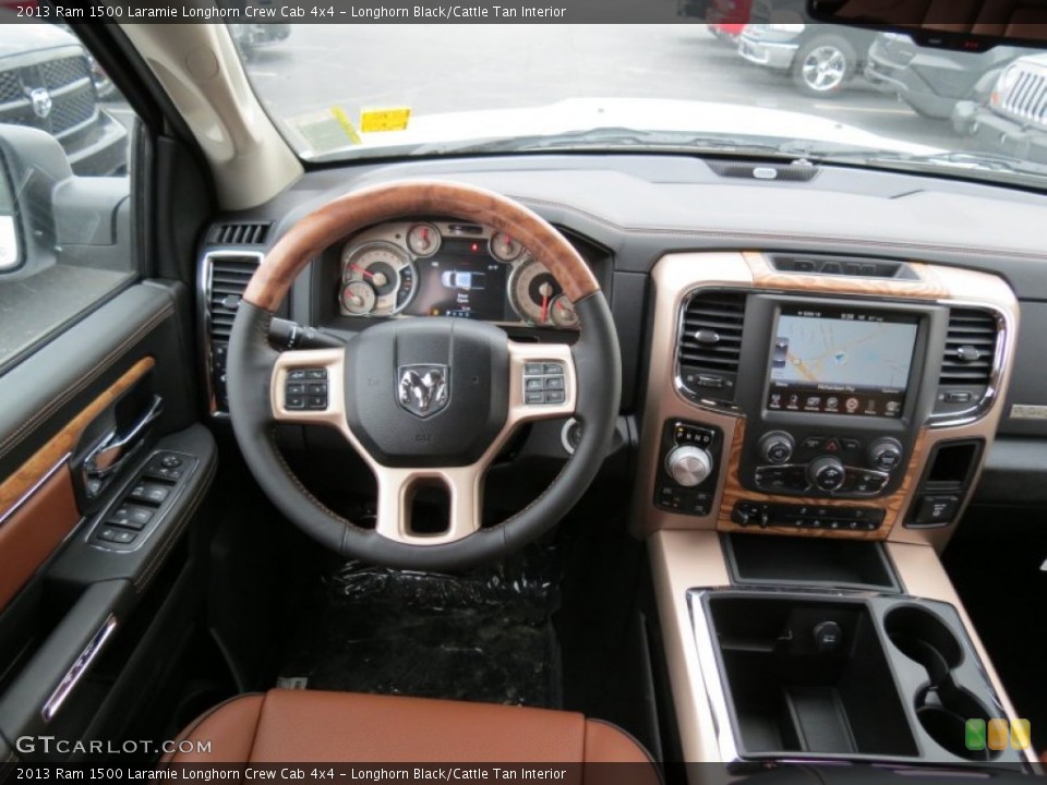 Longhorn Black/Cattle Tan Interior Dashboard for the 2013 Ram 1500 Laramie Longhorn Crew Cab 4x4 #78222121