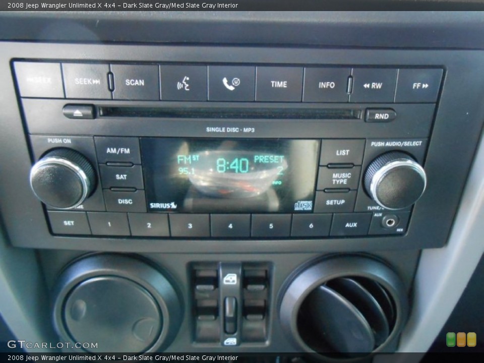 Dark Slate Gray/Med Slate Gray Interior Audio System for the 2008 Jeep Wrangler Unlimited X 4x4 #78222198