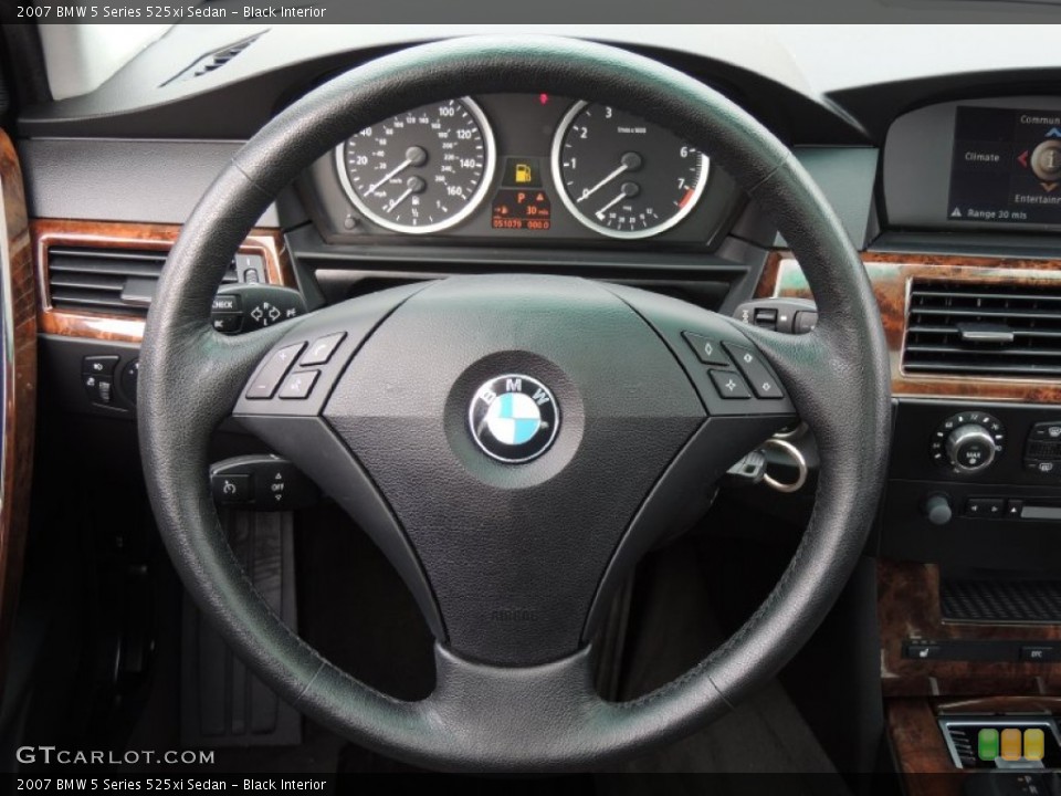 Black Interior Steering Wheel for the 2007 BMW 5 Series 525xi Sedan #78223686