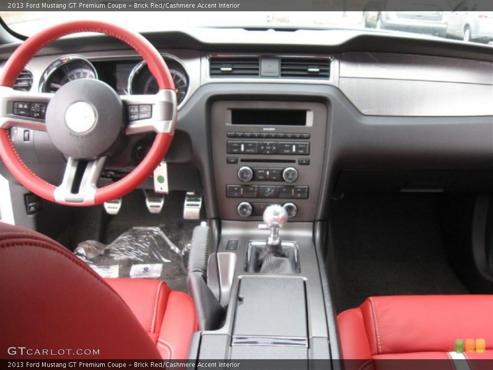 Brick Red/Cashmere Accent Interior Dashboard for the 2013 Ford Mustang GT Premium Coupe #78225296